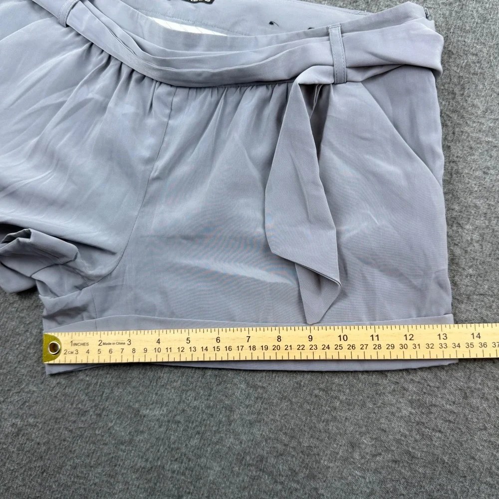 Express Dress Shorts Women's‎ 8 Gray Tie Waist Cuffed High Rise Polyester